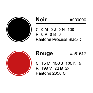 Couleurs et codes couleurs à respecter pour la charte graphique du Puy du Fou