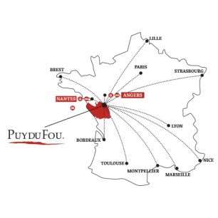 Carte comment venir au Puy du Fou