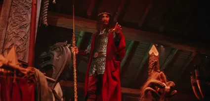 Clovis, the first king of the Franks, in the immersive show ‘Le Premier Royaume’