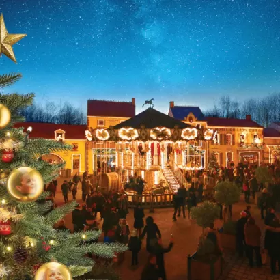 Château aux lumières de Noël au Puy du Fou