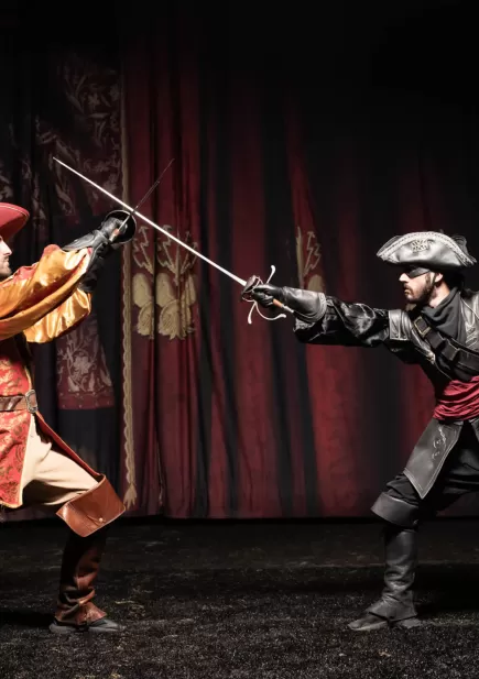 Mousquetaire de Richelieu, combat d'escrime dans le spectacle