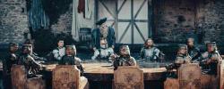 Arthur et les chevaliers de la table ronde installé autour de la célèbre relique