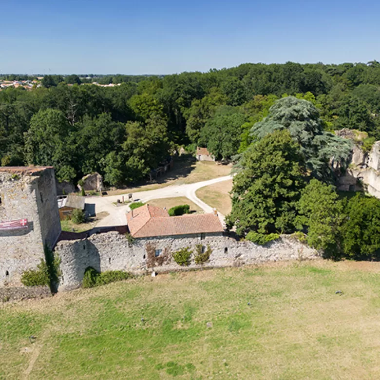Château des Essarts, image de Vendée Vallée avec une vue aérienne du château