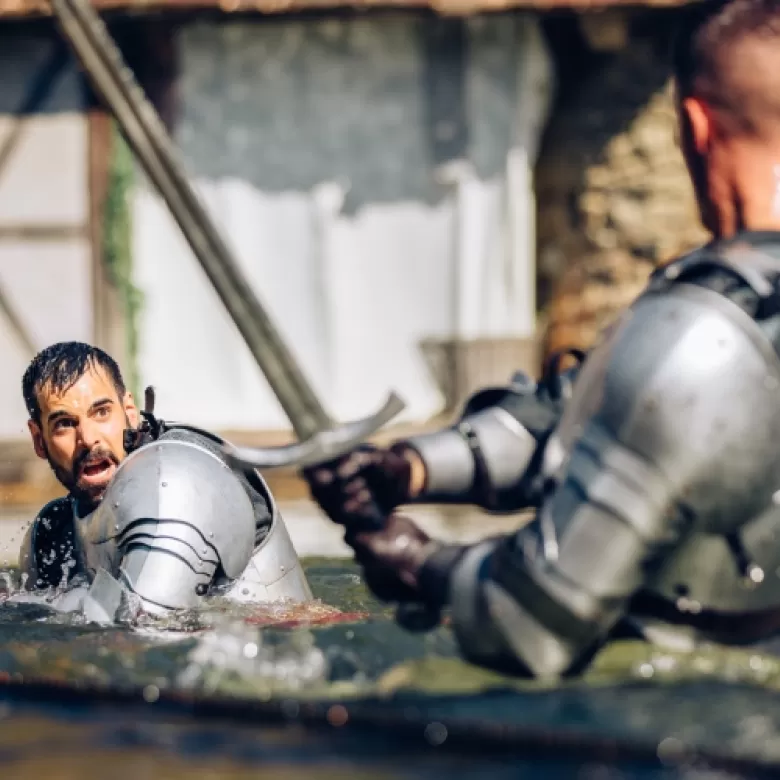 Deux chevaliers au combat