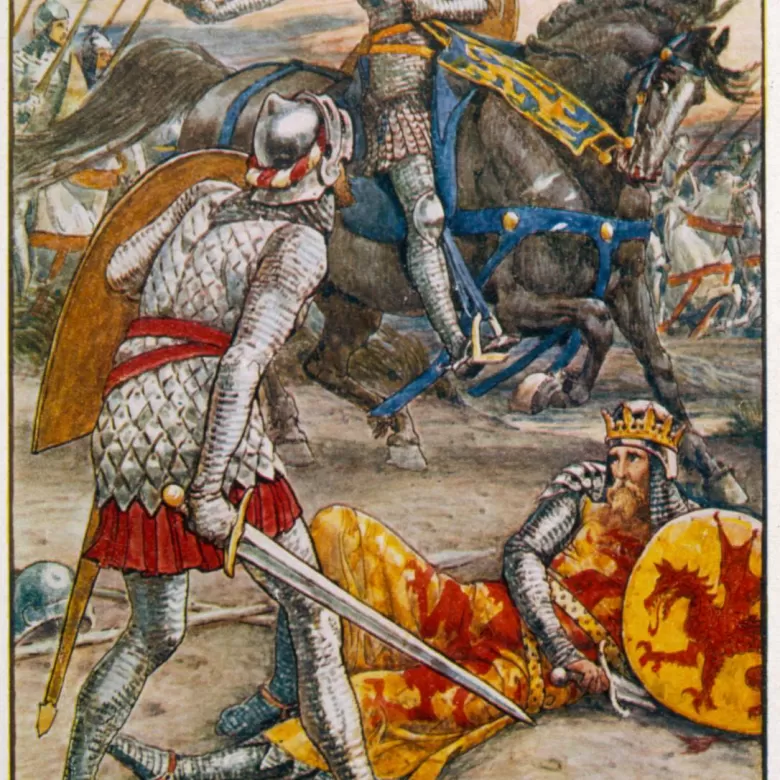 Lancelot contre Arthur en plein combat