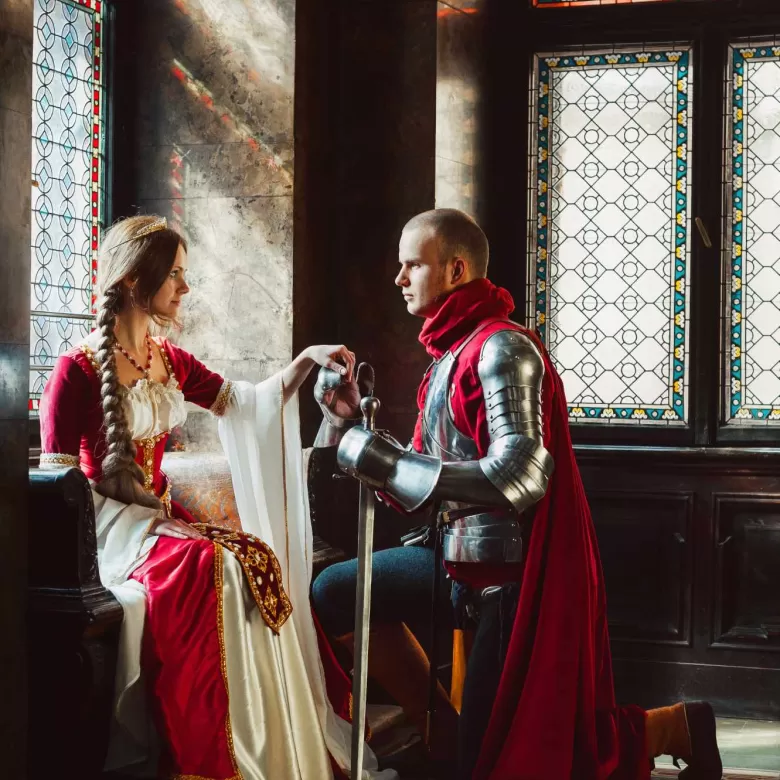 Un chevalier et la reine Guenièvre