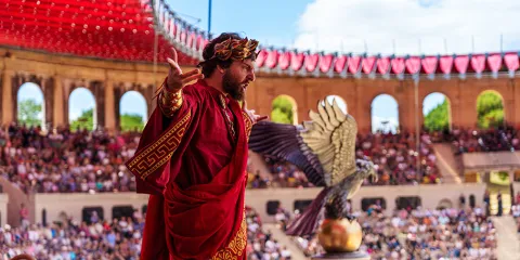L'empereur lors du spectacle "Signe du Triomphe" au Puy du Fou