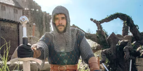 Chevalier sur le spectacle l'Epée du Roi Arthur