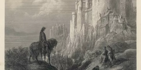 Château de Camelott au royaume de Logres gouverné par le roi Arthur