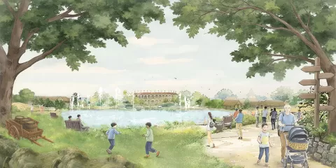 Projection du Puy du Fou au Royaume-Uni avec la nature et un Stadium Gallo-Romain avec des familles