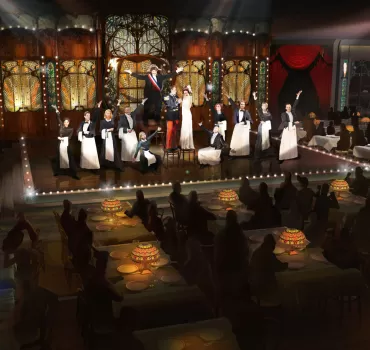 Le restaurant animé Café de Madelon au Puy du Fou